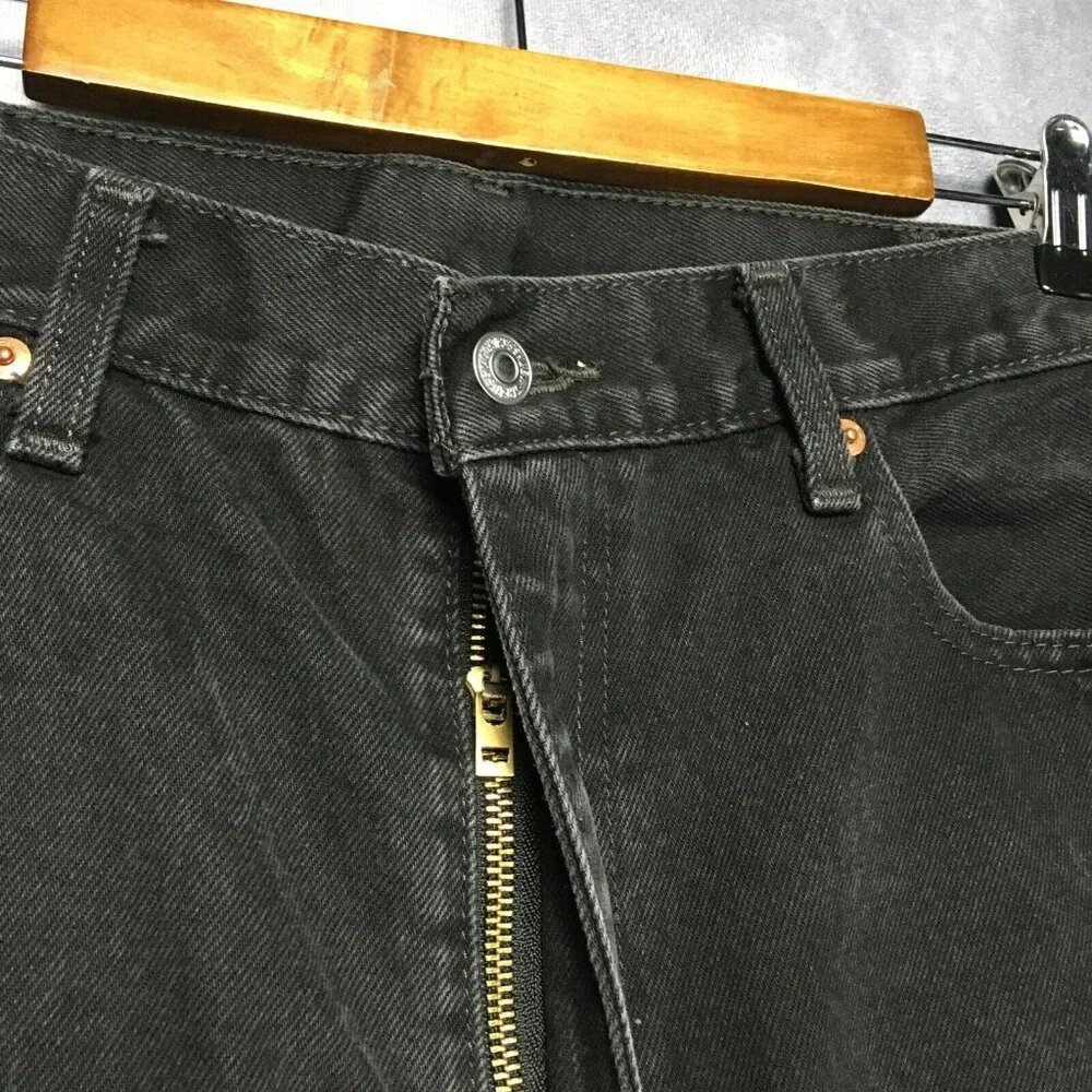 Levis Mens 550 Relaxed Fit Black Jeans size 38x34 Cotton Denim Pant Copper Rivet